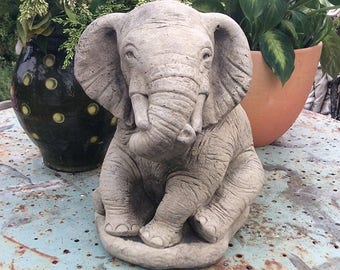 large stone elephant garden ornament statue
