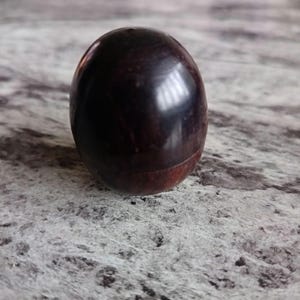 Indian rosewood egg shaped trinket  tiny wooden treen box