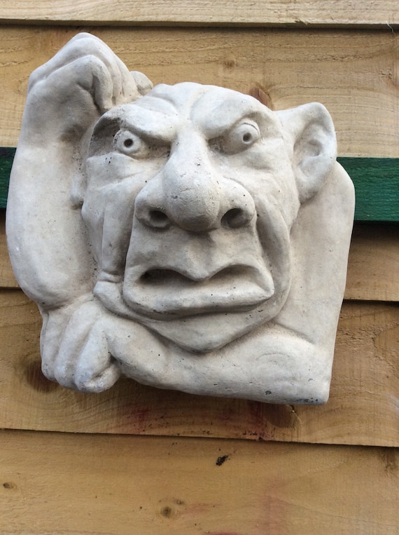 Stone gargoyle wall plaque garden ornamentFREE UK SHIPPING Etsy