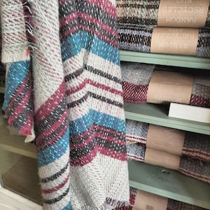 Recycled Welsh woolen blanket throw  gift made in Wales choice of colours
