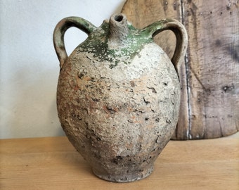 Antique french olive jar confit pot brocante