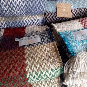 Recycled Welsh Wool Blanket, Thicker Weave Throw, Made in Wales