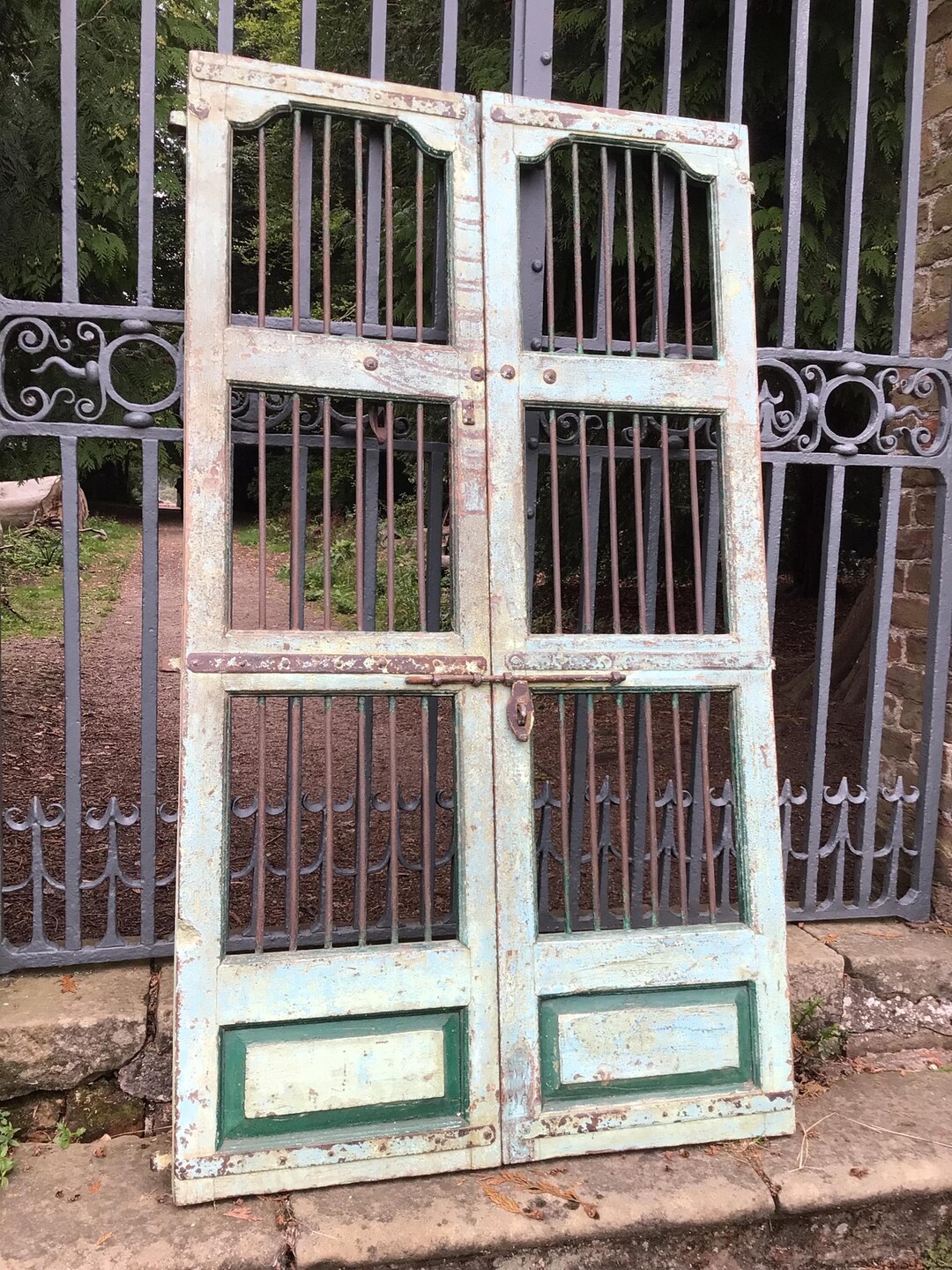 Antique Indian Shutter Doors Iron Rails Shutters - Etsy UK