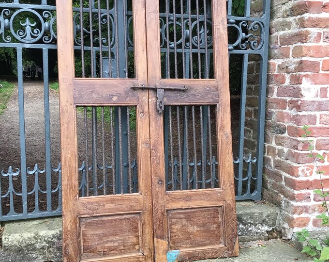 Antique Indian Shutter Doors Iron Rails Shutters - Etsy UK