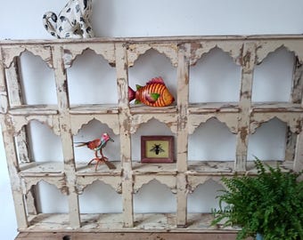 shelves Indian temple wooden wall shelf traditional neutral cream paint colour