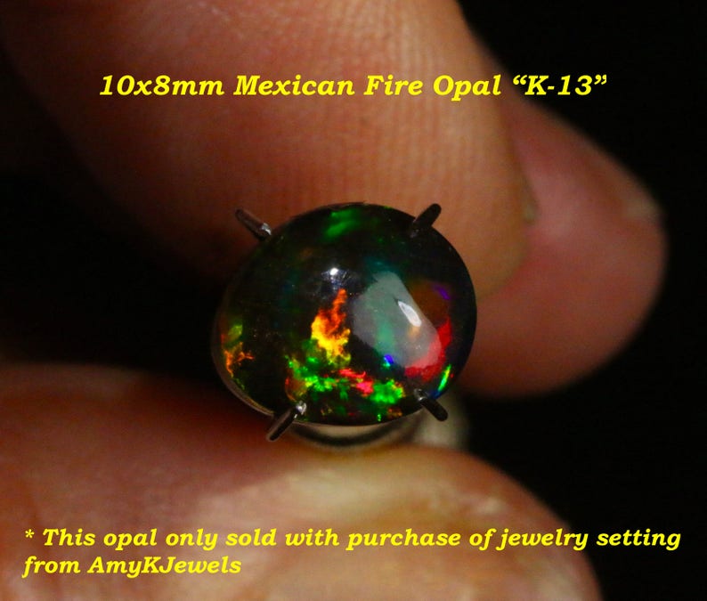 *Only sold with purchase of opal ring setting from AmyKJewels Australian Solid Black Opals on VIDEO Black opal collection 10X8mm.VIDEO K