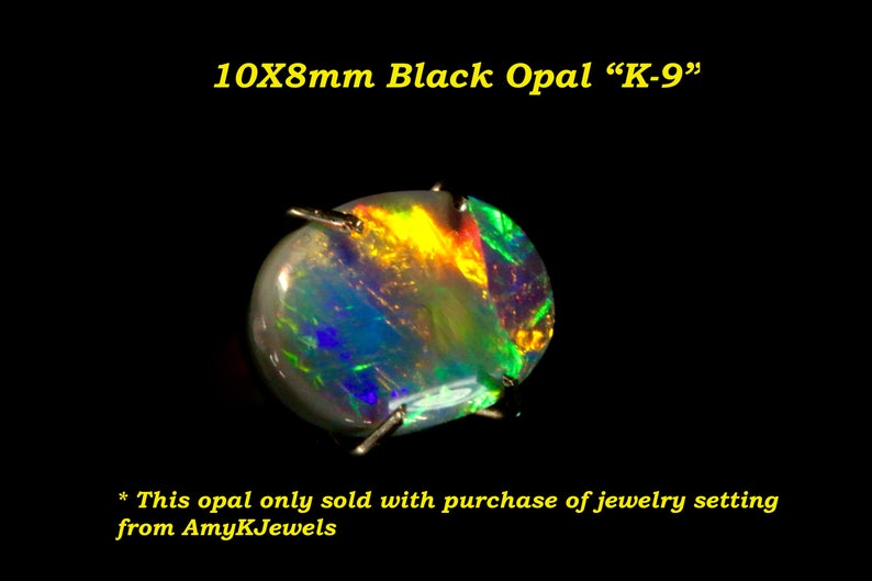 *Only sold with purchase of opal ring setting from AmyKJewels Australian Solid Black Opals on VIDEO Black opal collection 10X8mm.VIDEO K