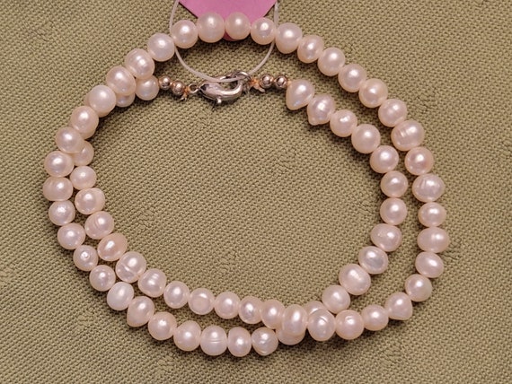 Genuine Pearl Necklace 16" - image 4