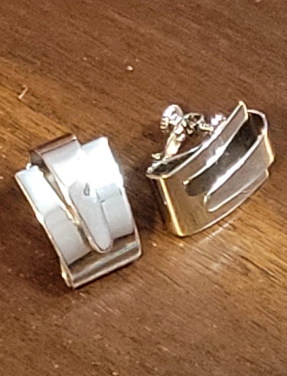 Silver Button Style Fashion rectangular Clip On S… - image 8