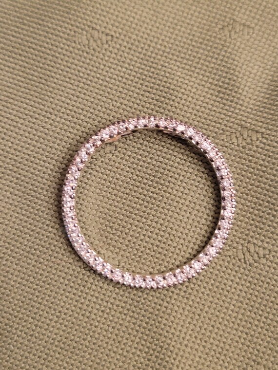 Sterling Silver diamond cut crystals Circle Round 