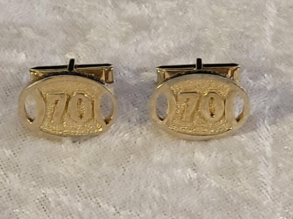 Vintage 70 oval Cufflinks gold finish 70th