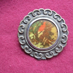Vintage Silver Plate / Finish Dutch Portrait Pin / Brooch