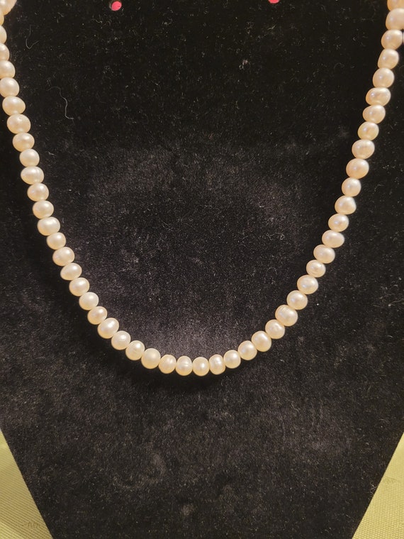 Genuine Pearl Necklace 16" - image 2