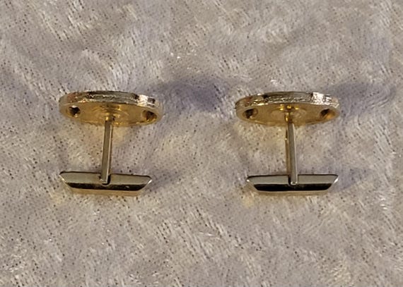 Vintage 70 oval Cufflinks gold finish 70th View 5