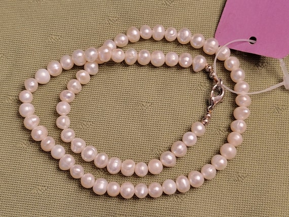 Genuine Pearl Necklace 16" - image 3