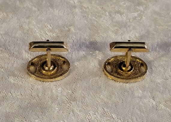 Vintage 70 oval Cufflinks gold finish 70th View 6