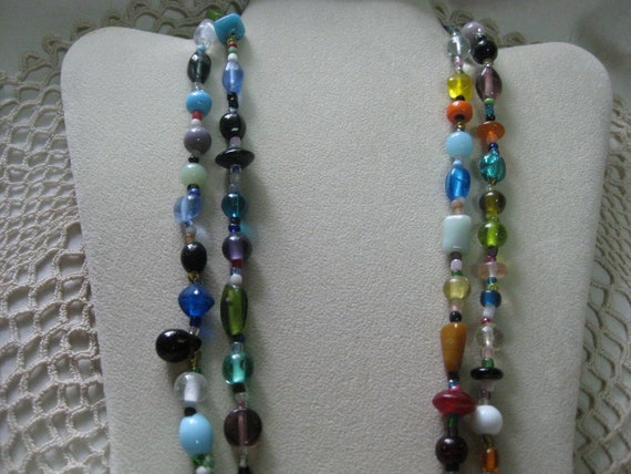 mardi gras glass bead necklace