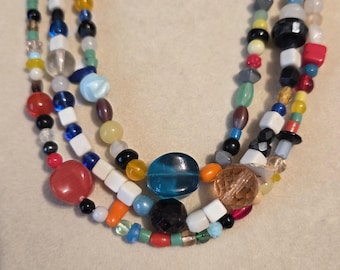 ETG24-From New Orleans-Vintage Czechoslovakia Glass Mardi Gras beads from a Carnival parade-three styles to choose from.