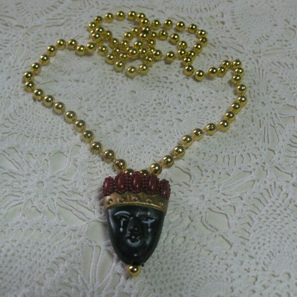King Zulu Mardi Gras Medallion necklace from a New Orleans ZULU Carnival Parade- EP7