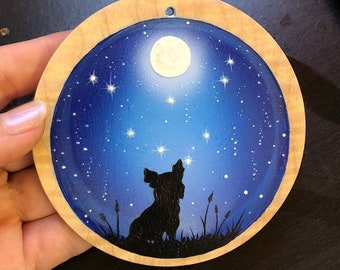 Custom Silhouette Painting on Exotic Wood, Personalized, Reclaimed guitar wood art, Koa, Flamed Maple, Original Artwork
