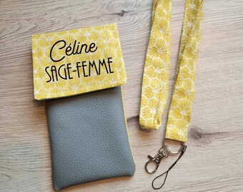 pochette d'infirmière aimantée prénom personnalisé poche blouse stylo ciseaux soignant docteur médecin cadeau Sage Femme Ash Aide-soignante