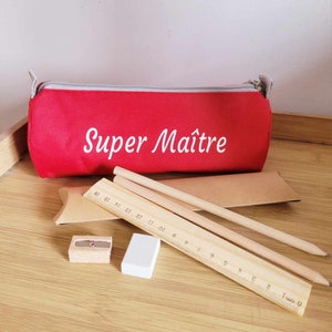 Kit de regalo de papelería Super Master con lápices, regla borradora y sacapuntas, maestra de fin de año escolar aesh atsem