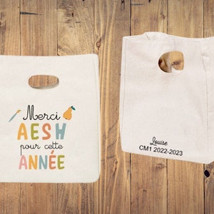 Sac Lunch bag isotherme SUPER AESH personnalisable Cadeau fin d'année scolaire école