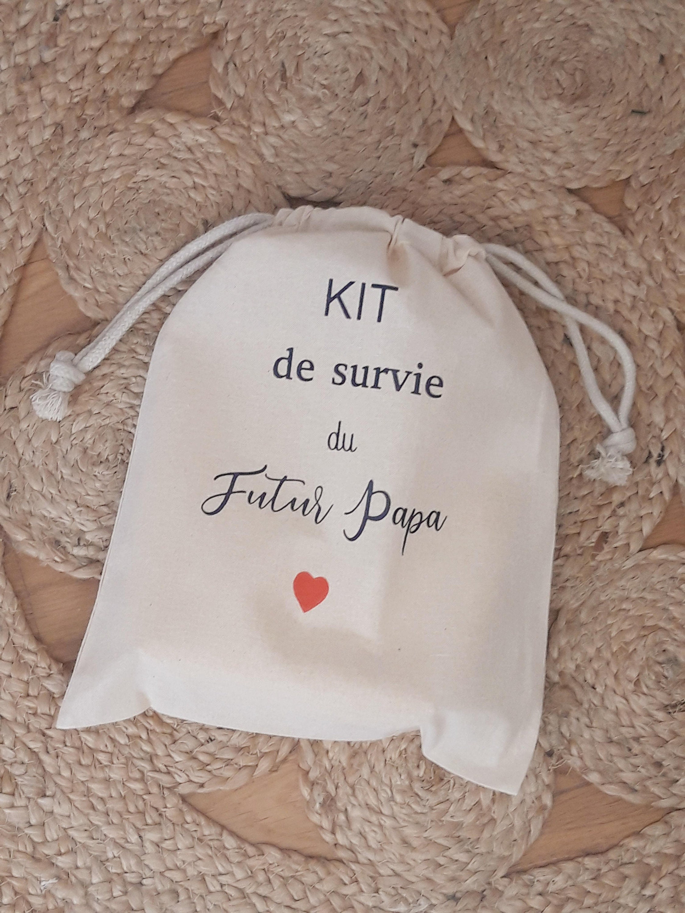 Kit de survie du futur papa - boîte à papa - annonce grossesse - cadeau de  naissance - pochon à remplir - coton bio - idée cadeau futur papa :  : Loisirs créatifs