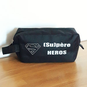 Trousse de toilette homme Super Papa Super héros - Cadeau fête des pères