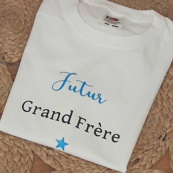 T-shirt Futur Grand Frère 2026 - Annonce Grossesse 2ème Bébé, Cadeau Original Famille