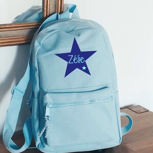Rucksack Schulranzen Kind blauer Himmelsstern mit anpassbarem Namen - Zurück zur Schule Kindergarten Kinderkrippe Schulpool