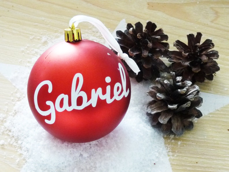 Boule de Noel avec prénom personnalisé décoration sapin Etsy France