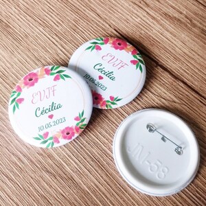 Set of Badges for EVJF Bride and Team of the bride theme Tropical Wedding | Bachelorette Party | Soon-to-be bride