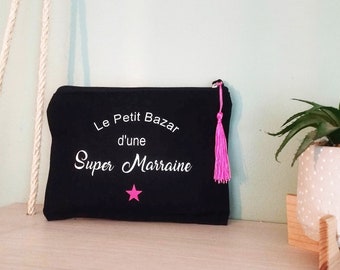 Trousse Petit Bazar d'une Super Mamie marraine tatie maman tata- CADEAU personnalisé