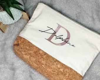 Bag pouch bag with customizable name - makeup bazaar gifts christmaid