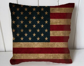 American flag pillow | Etsy Hand painted American flag throw pillow