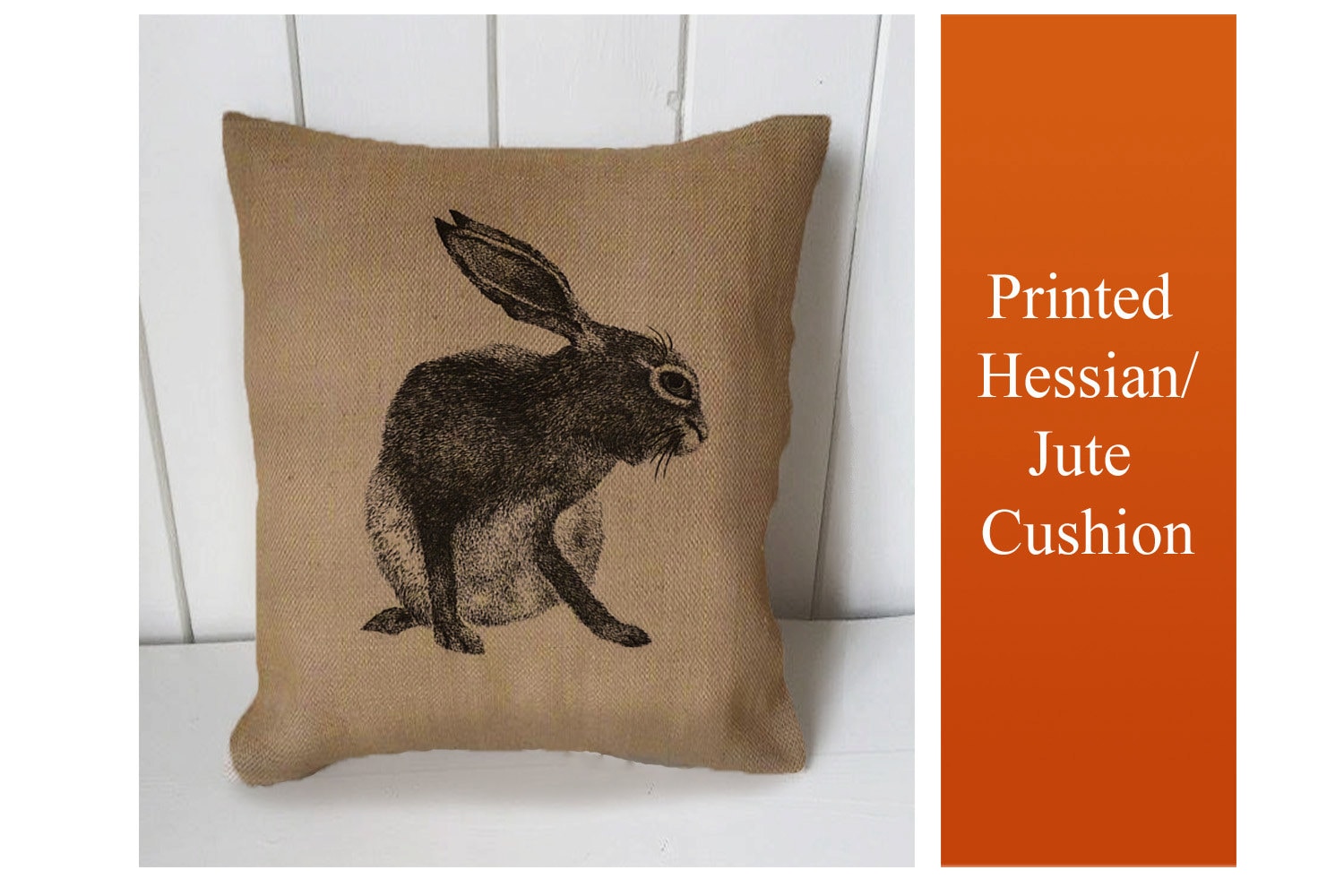 Hare Bunny Rabbits Vintage Cushion Fabric Panel or Case or With Filling