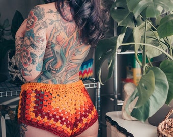 Crochet Knotty Shorts | Festival Fashion | Cheeky Shorts