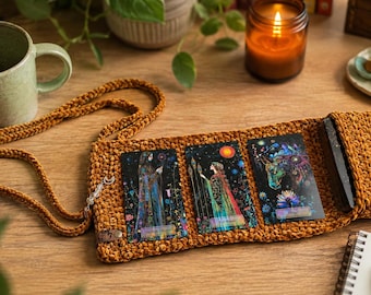 Tarot Deck Wrap | Crochet Tarot Card Holder | Oracle Deck Wrap | Tarot Reading Mat | Altar Cloth | Witchy Gift