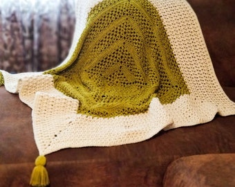 Arcana Throw | Hand Crocheted Textured Tassel Blanket | Made to Order Multiple Color Options
