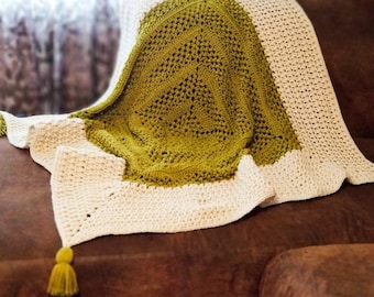 Arcana Throw | Hand Crocheted Textured Tassel Blanket | Made to Order Multiple Color Options