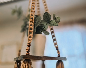 READY TO SHIP Hanging Succulent Shelf | Hanging Planters | Crochet Home Decor | Hanging Plant Shelf for Plants  | Indoor Garden Decor