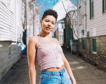 Faux Velvet Callisto Bralette Top | Made to Order | Corset Style Back