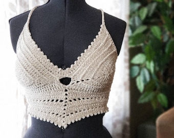 Faux Velvet Callisto Bralette Top | Made to Order | Corset Style Back