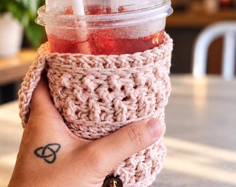 Cold Hot Drink Cozy | 20-32oz Drink Cozies | Iced Coffee Drink Holder with Handle | Iced Drink Cover
