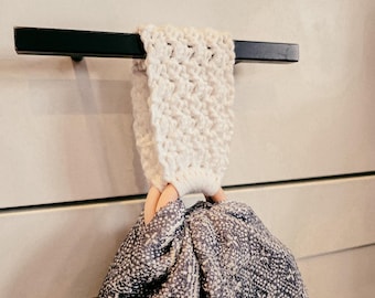 Crochet Towel Hanger | Kitchen Towel Holder | Tea Towel Holder | Crochet Kitchen Towel Topper | Boho Kitchen Decor | Towel Rings