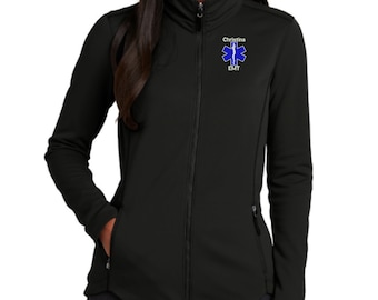 Embroidered Emt Ems Paramedic Gifts For Women Personalized EMT EMS Paramedic Zip Athletic Dri-Fit Lightweight Pullover Jacket LST850