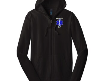 Embroidered Emt Ems Paramedic Gifts For Women Personalized EMT EMS Paramedic Zip Athletic Dri-Fit Lightweight Pullover Jacket LST850
