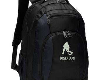 SM-BG91 Hockey Player Gift Custom Hockey Player Team Large Duffel Gym Bag Personalized Hockey Player Duffel Gym Bag Embroidered