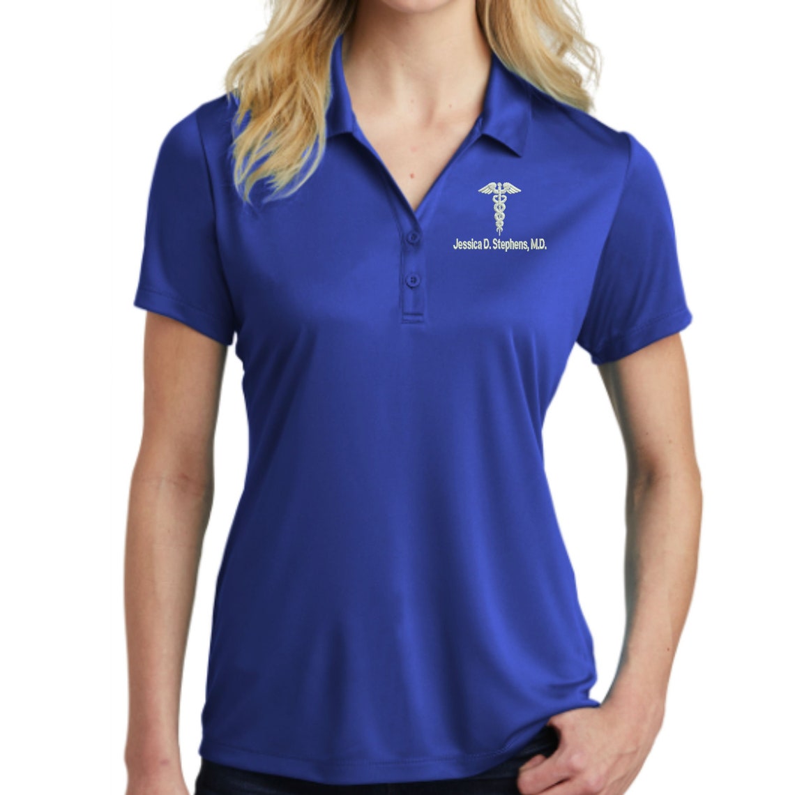 Personalized Doctor M.D. Golf Polo Shirt Embroidered . Etsy